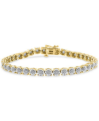 EFFY® Diamond Tennis Bracelet (1/4 ct. t.w.) in Gold over Sterling Silver - Macy's | Macy's