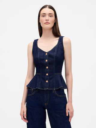 Denim Peplum Tank Top | Gap (US)