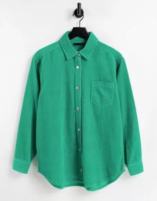 ASOS DESIGN cord slouchy shirt in grass green | ASOS | ASOS (Global)