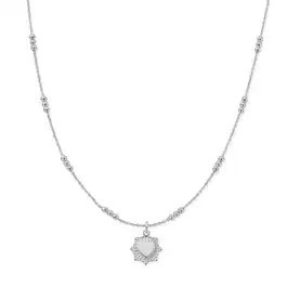 Personalised Triple Bobble Chain Raised Heart Necklace | ChloBo