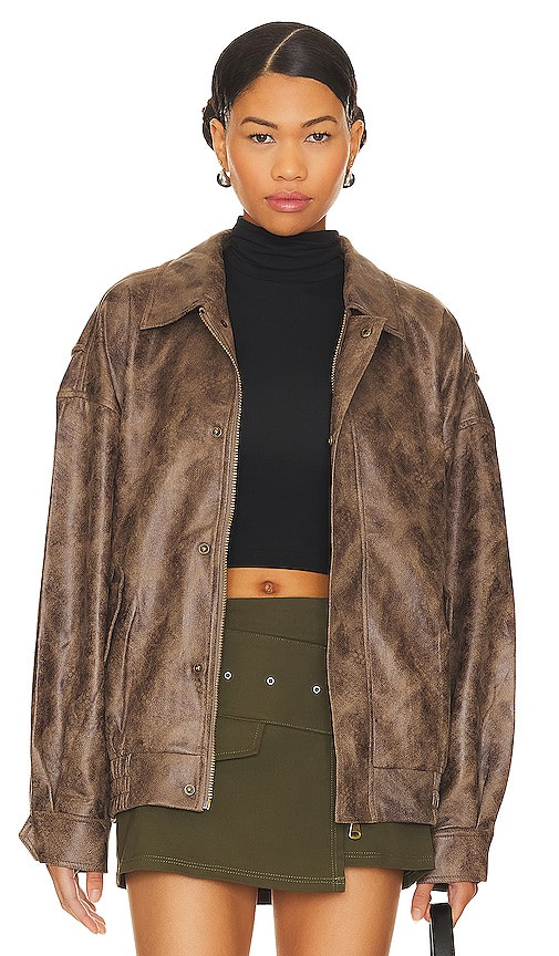 LIONESS Kenny Bomber in Chocolate. - size M (also in L, XL) | Revolve Clothing (Global)