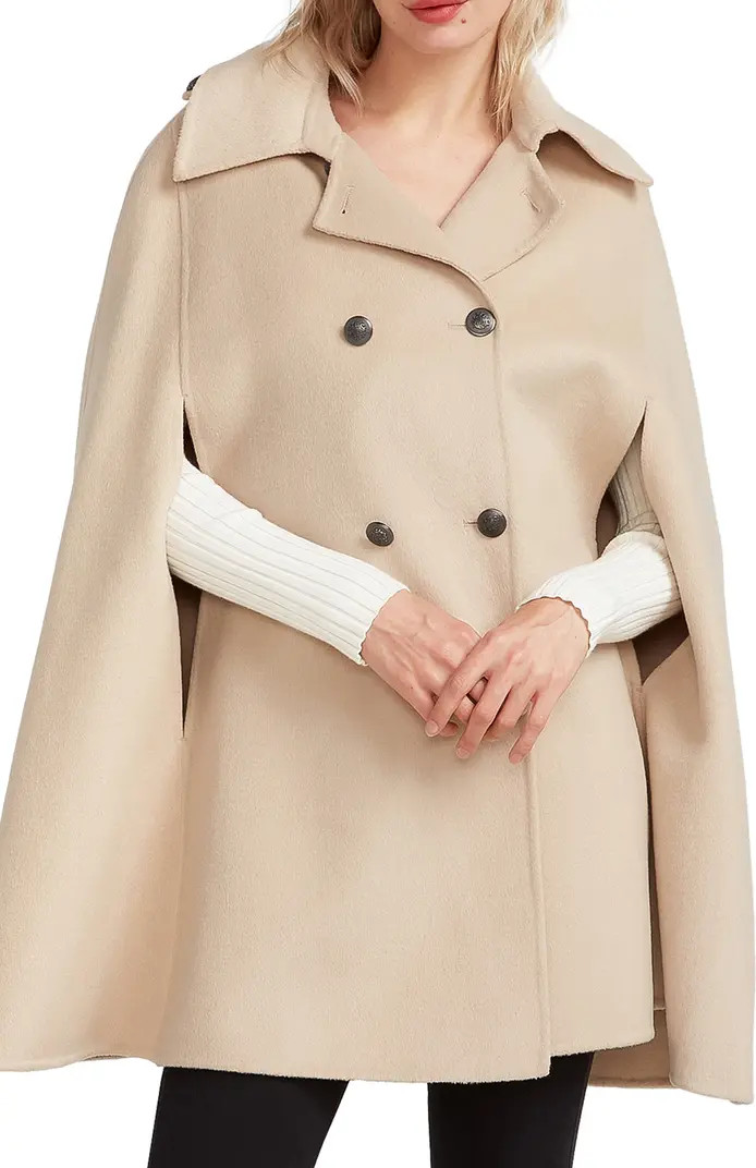 On My Mind Double Breasted Wool Blend Cape | Nordstrom Rack
