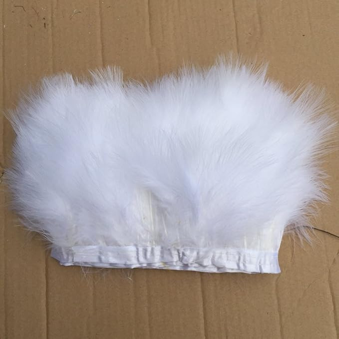 Shekyeon 2yards Marabou Turkey Feather Trim for Costume Decoration(White) | Amazon (US)