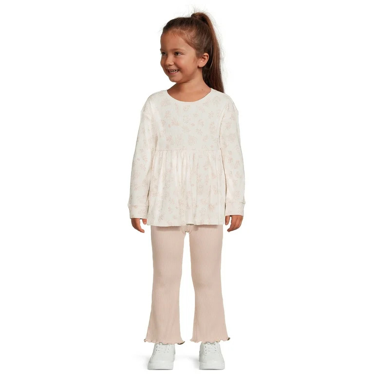 easy-peasy Toddler Girl Ribbed Flare Legging, Sizes 12 Months-5T | Walmart (US)