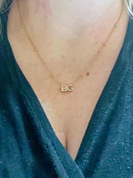 Dainty Pearl initial necklace with babies' initials. Perfect Mother's Day gift idea, push present or gift for new mom. 

#LTKbaby #LTKGiftGuide #LTKfamily