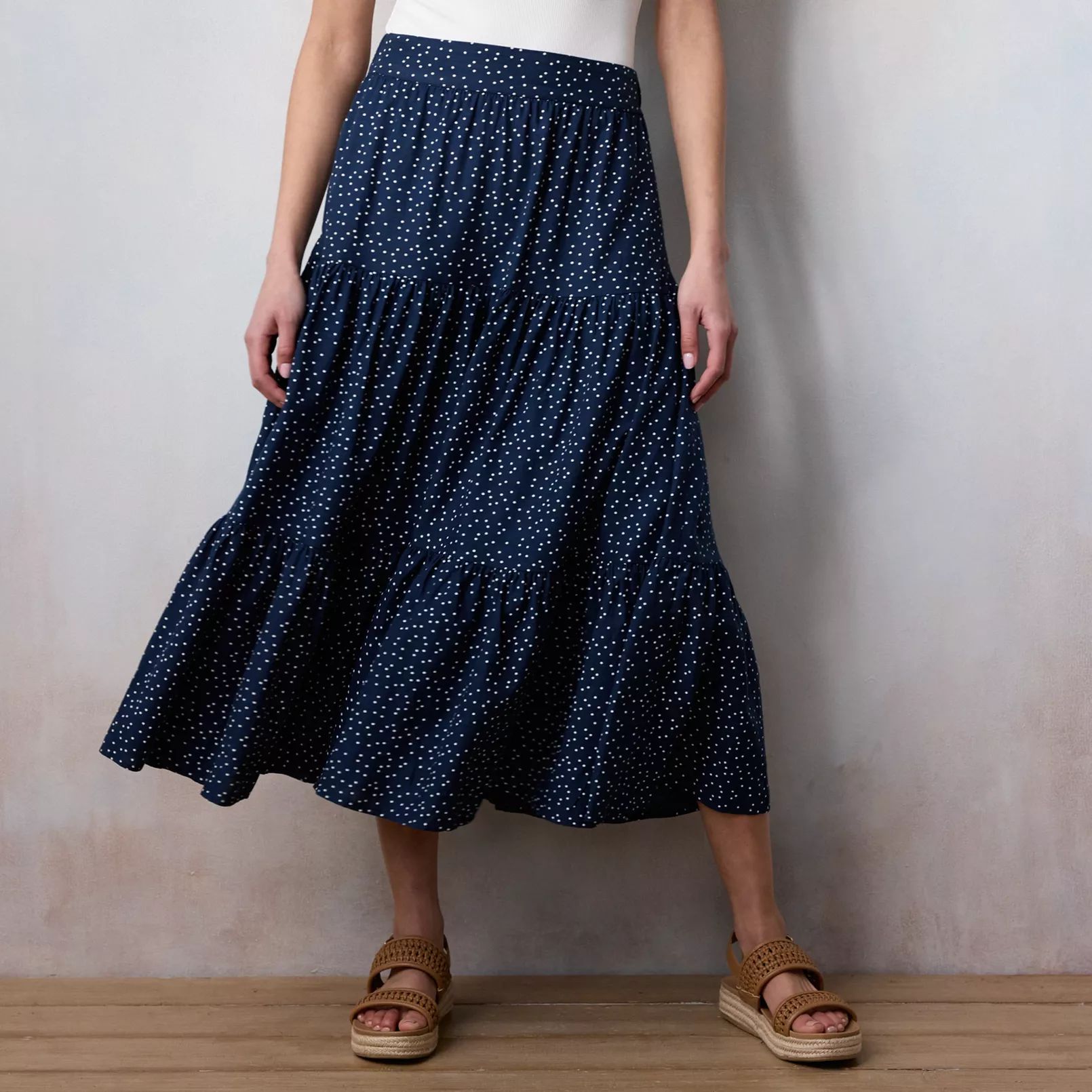 Women's LC Lauren Conrad Tiered Midi Skirt | Kohl's
