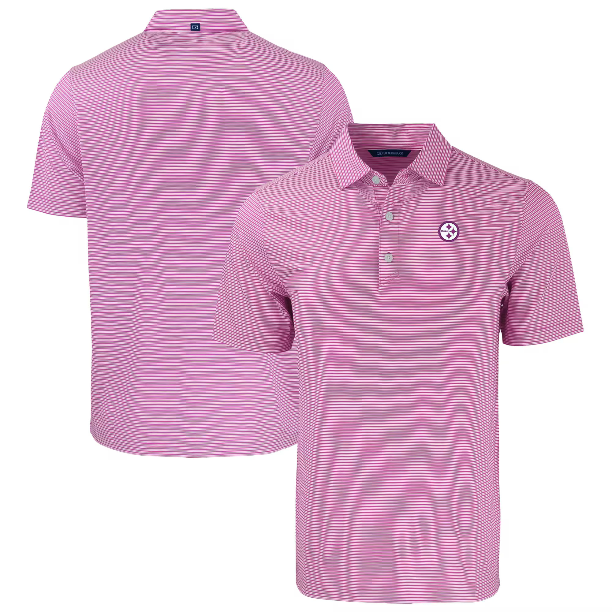 Pittsburgh Steelers Cutter & Buck Forge Eco Double Stripe Stretch Recycled Polo - Light Purple | Fanatics