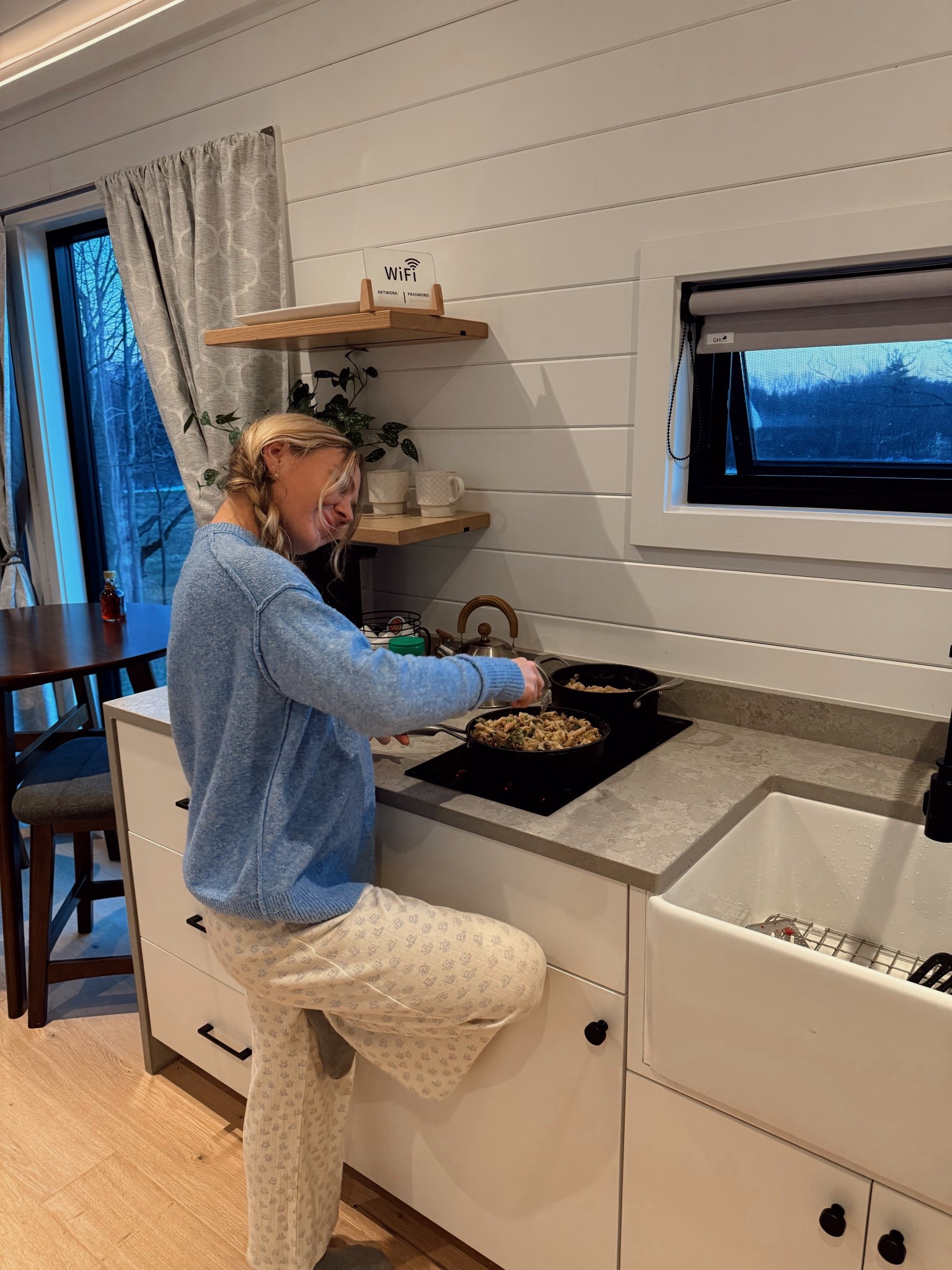 cutest bear pj set + blue aerie sweater | cozy cabin vibes | have been loving my pj sets lately!

#LTKTravel #LTKmorningroutine #LTKootd