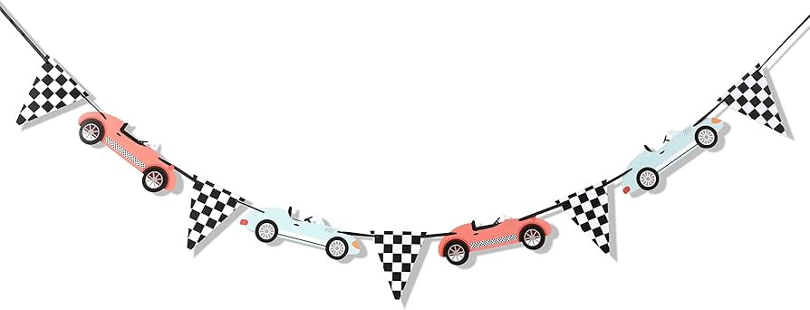 Vintage Race Car Banner - Race Car Birthday Decorations,Race Car Birthday Banner,Car Banner Decor... | Amazon (US)
