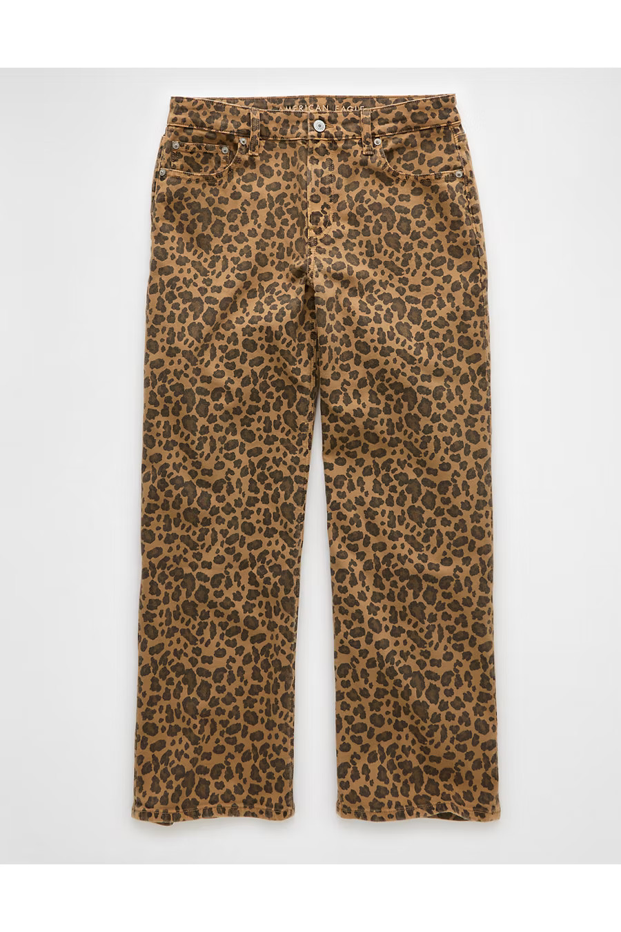 AE Stretch Leopard High-Waisted Stovepipe Ankle Pant Women's Brown 0 Regular | American Eagle Outfitters (US & CA)