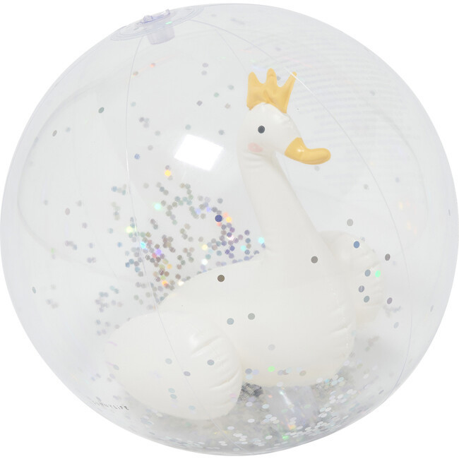 3D Inflatable Beach Ball - Princess Swan - 13.7"" Clear Ball - Kids Toys | Sunnylife from Maisonette | Maisonette