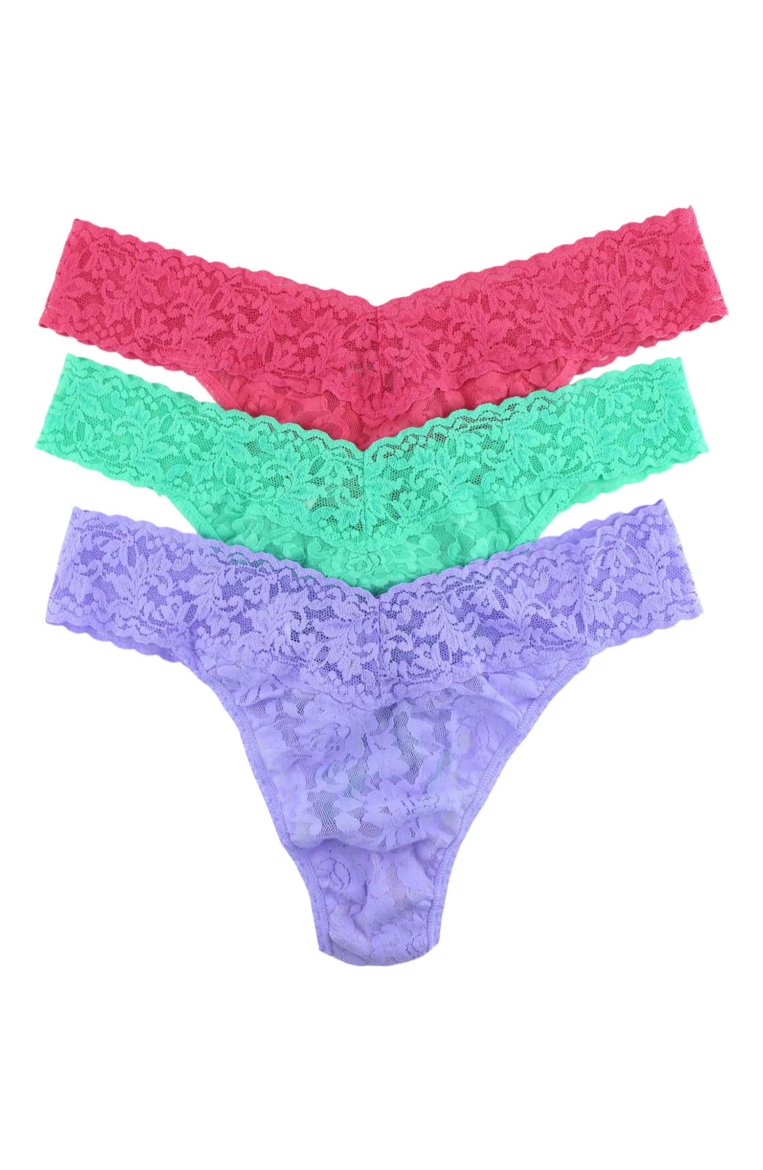 3-Pack Original Rise Lace Thongs | Nordstrom