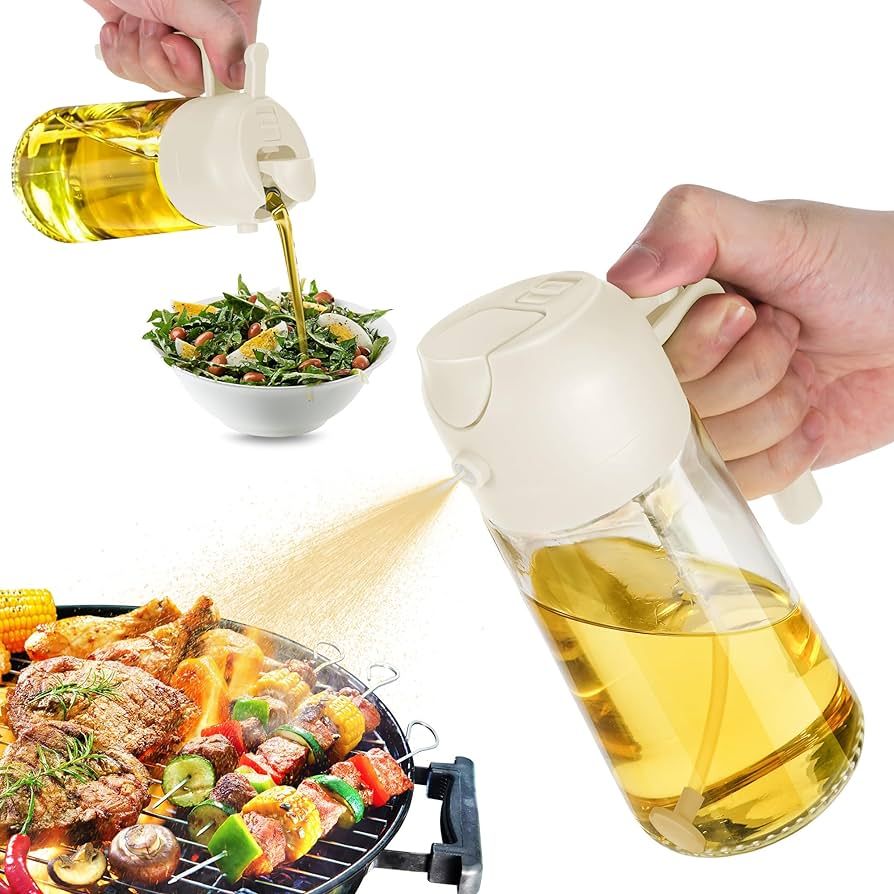16oz Oil Dispenser Bottle for Kitchen - 2 in 1 Olive Oil Dispenser and Oil Sprayer - 470ml Olive ... | Amazon (US)