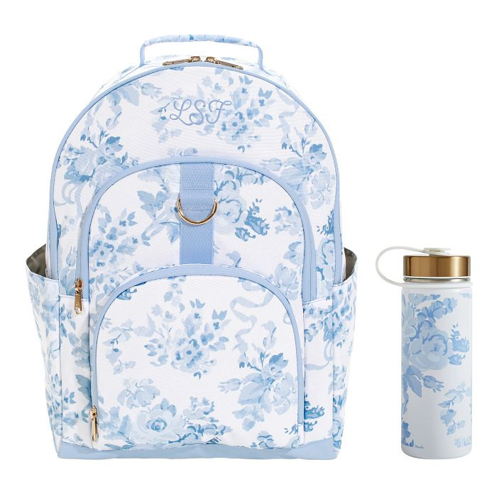LoveShackFancy Garden Party Damask Backpack and Slim Water Bottle Bundle | Pottery Barn Teen