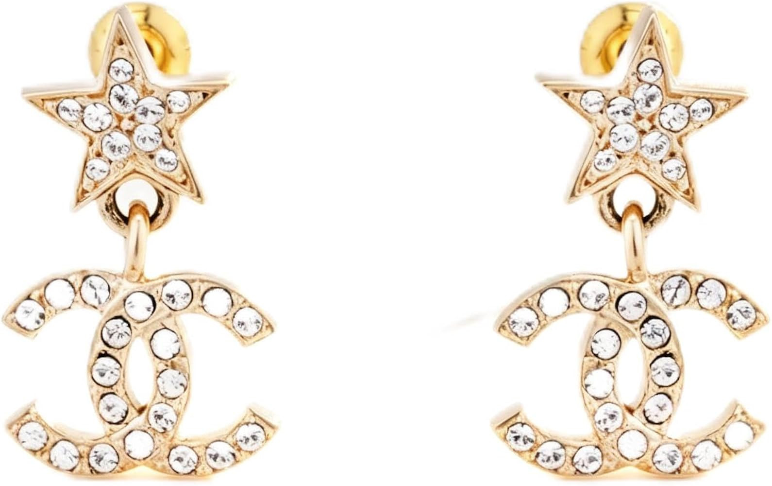 Star Drop Earrings, Gold-Tone, Crystal Embellished Star, Earrings for Women | Amazon (US)