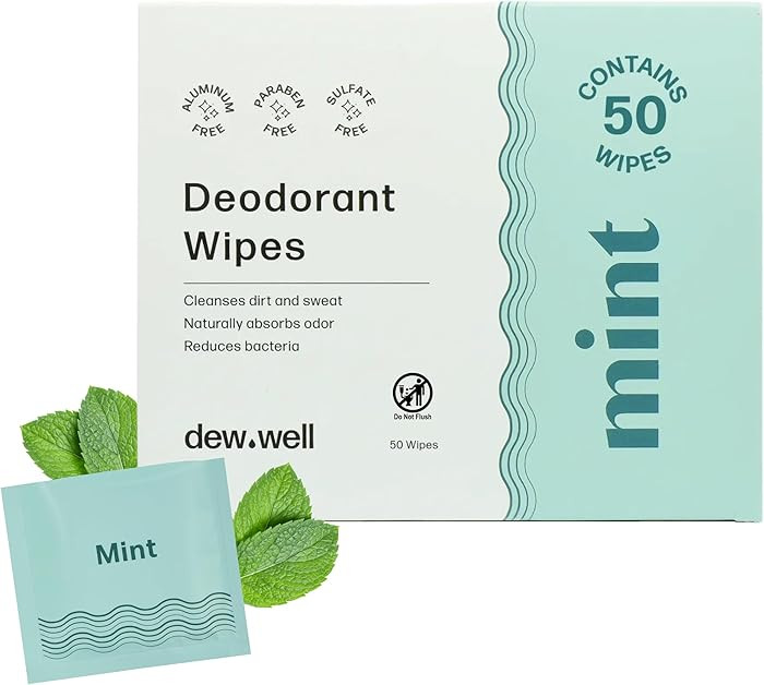 Dew Well Deodorant Wipes - Individually Wrapped Armpit Wipes & Purse Essentials - Sweat-Blocking ... | Amazon (US)