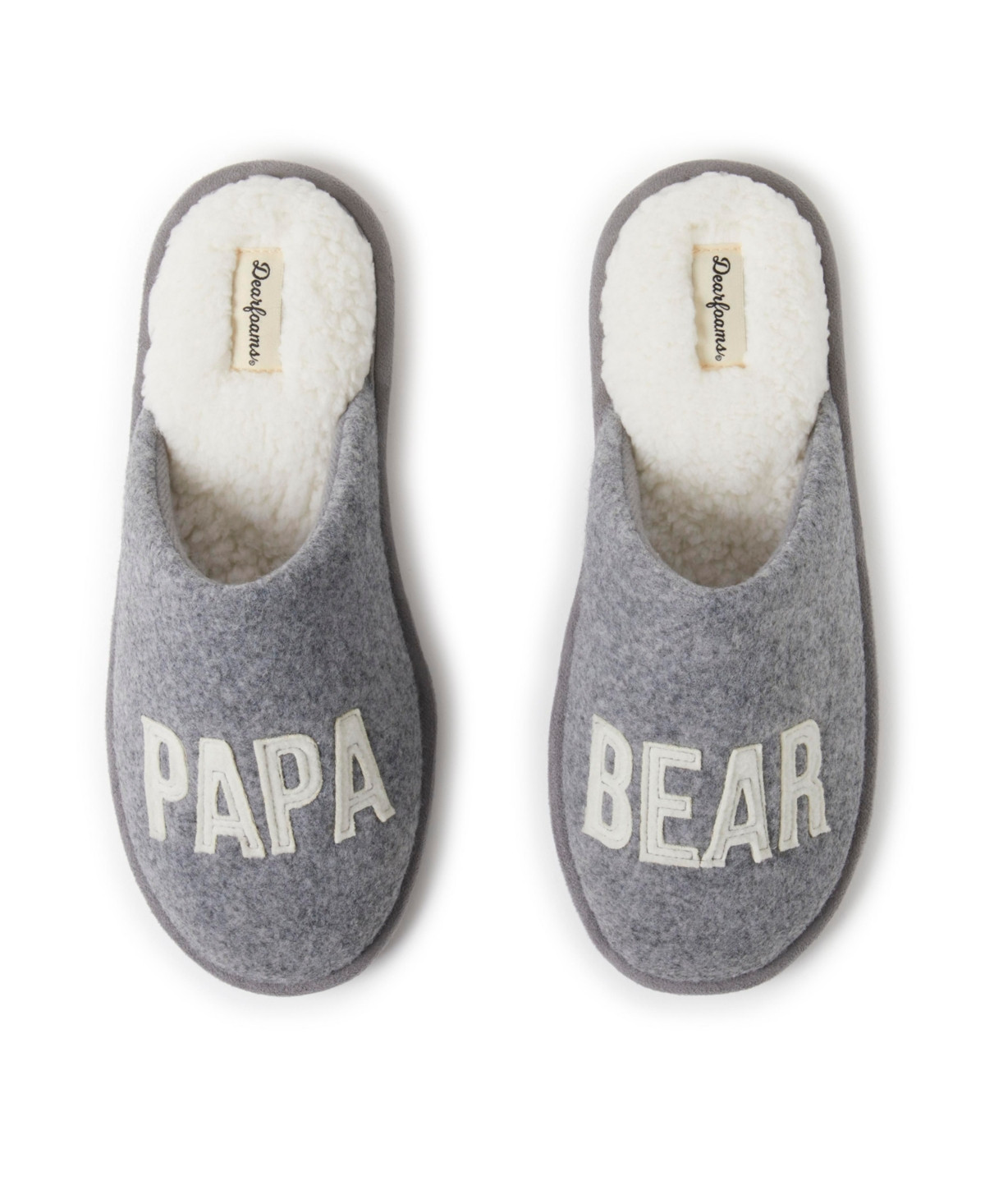 Dearfoams Men's Carson Papa Bear Dad Scuff Slipper - Light heather grey | Macy's