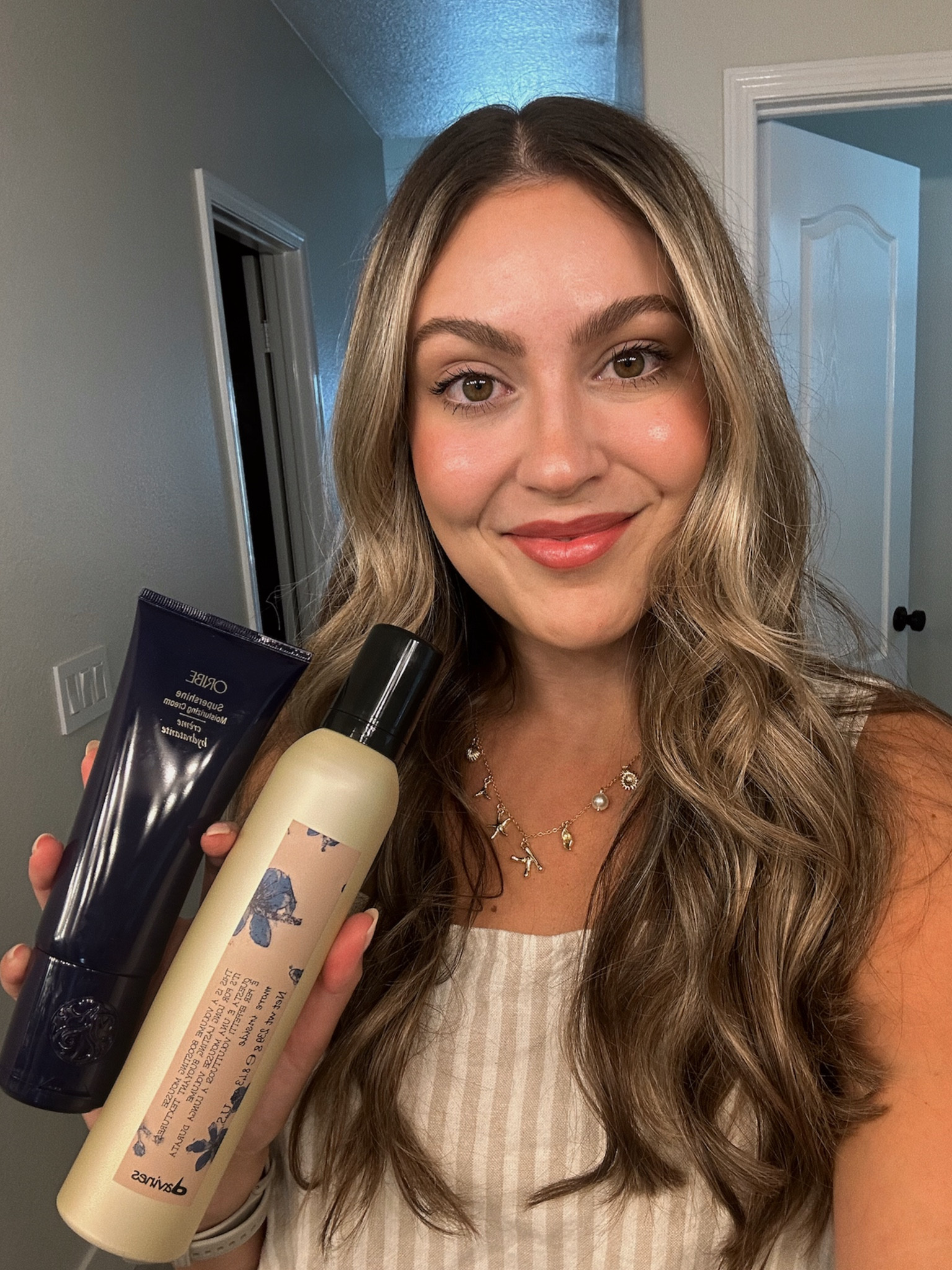 Latest holy grail hair products! Lose using these together before blow drying for volume + shine! Loving the texture it leaves my hair feeling like. Also the scent is great if you’re picky like me! 

Davines hair products 
Oribe hair products 
Hair care 
Hair essentials 

#LTKBeauty #LTKStyleTip