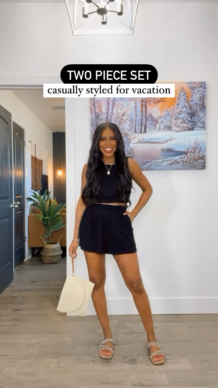 Set(gifted): I am 5’4” wearing a size small, the top has a key hole in the back, the shorts have an elastic waistband and two pockets. •Sandals: I went with my normal size. 

#LTKshoecrush #LTKsalealert #LTKFind