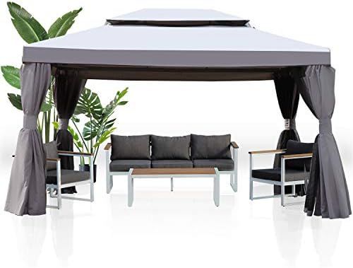Grand patio 10x13 Feet Patio Gazebo, Outdoor Canopy with Mosquito Netting and Shade Curtains，St... | Amazon (US)