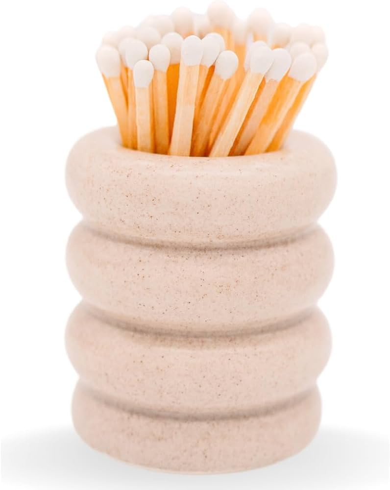 River Birch Stone Gray Ceramic Match Holder with Striker | Birthday, Holiday, Decorative, Gifts |... | Amazon (US)