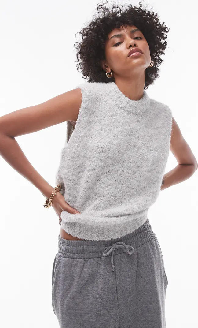 Topshop Bouclé Pullover Vest | Nordstrom | Nordstrom