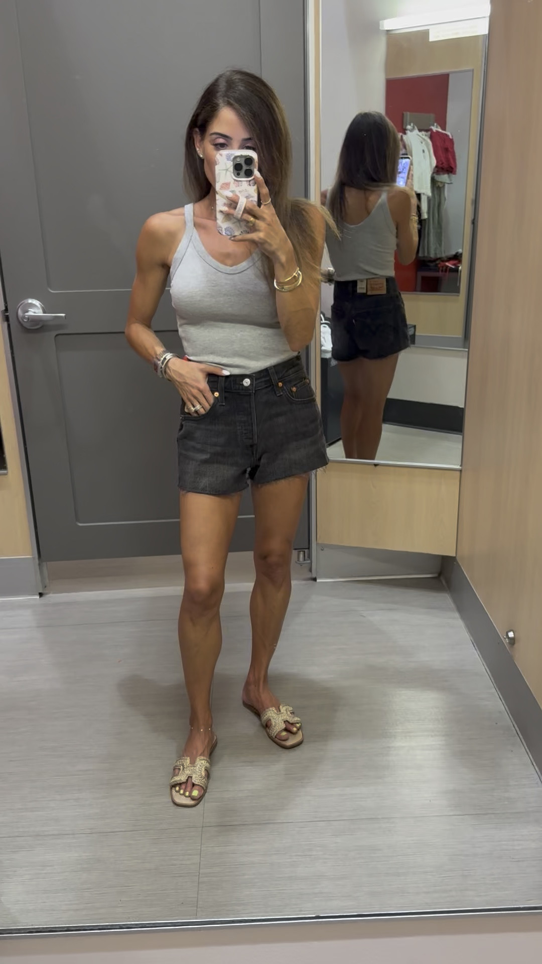 Denim shorts I love size 24 ribbed tank target finds