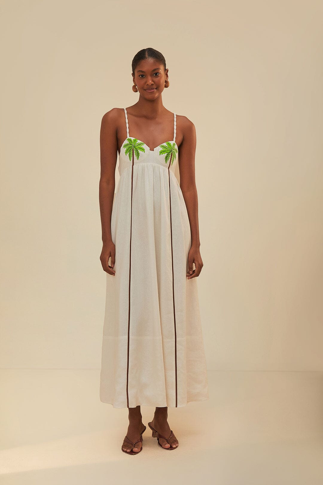 Coconut Tree Embroidered Maxi Dress | FarmRio (US)