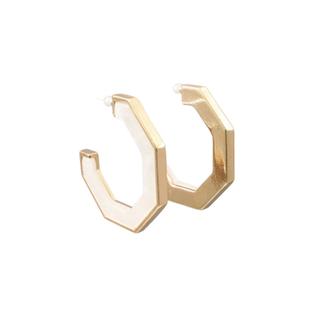 Gold & White Octagon Hoops | Wilson Home Decor