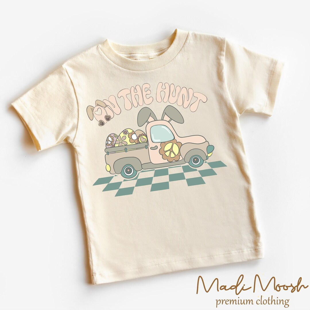 Hunting Easter Eggs Kids Easter Shirt - On The Hunt Toddler Tee - Natural Kids Shirt | Etsy (US)