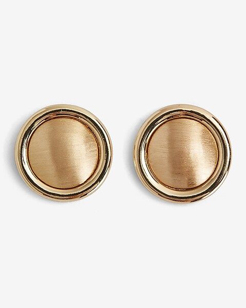 Brushed Button Stud Earrings | Express