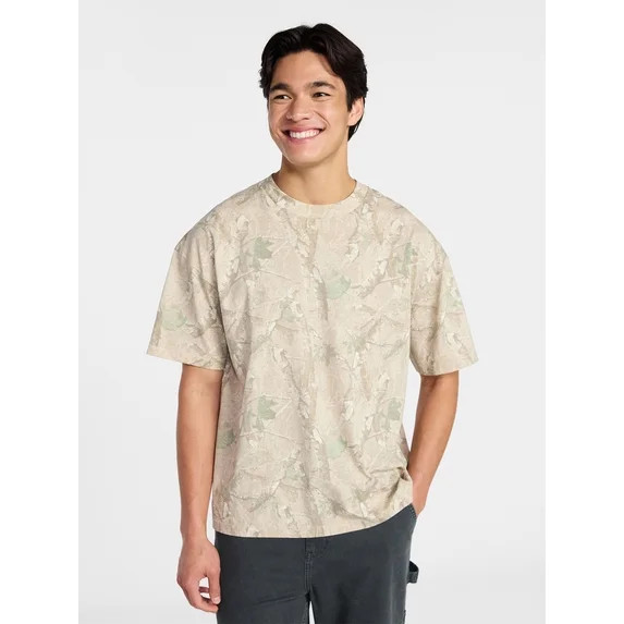 No Boundaries Men's Oversized Boxy Tee with Short Sleeves, XS-4XLT | Walmart (US)