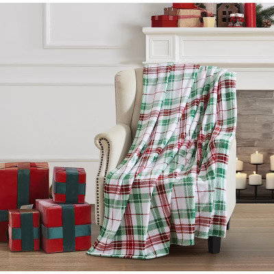 Kate Aurora Christmas Essentials Ultra Soft & Plush Red, White & Green Plaid Accent Throw Blanket... | Target