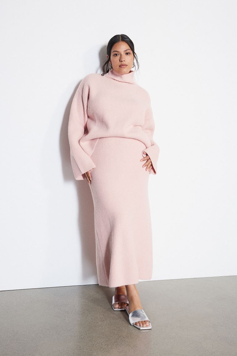 Rib-knit Skirt - Light pink - Ladies | H&M US | H&M (US + CA)