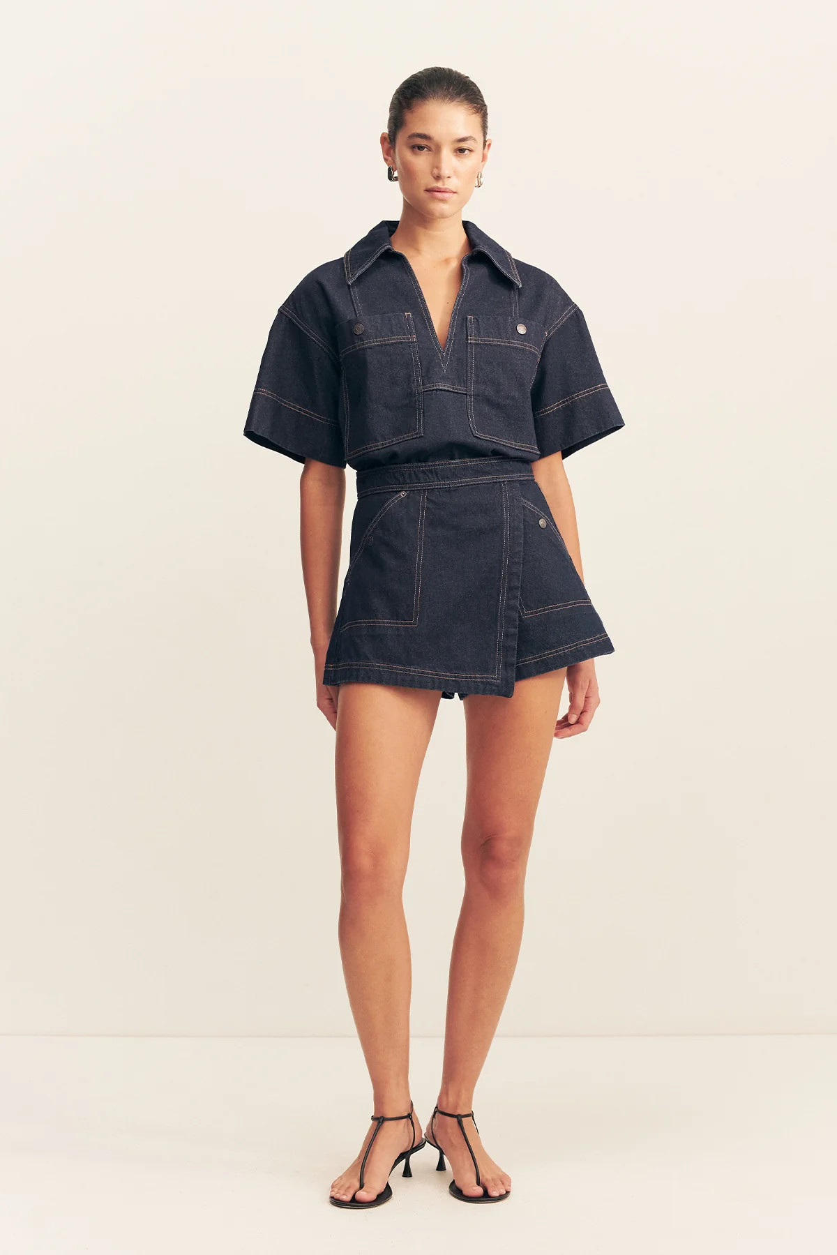 Rita Wrap Detail Skort | Deep Indigo | Shorts | Shona Joy | Shona Joy