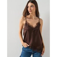 Mango Lace Top - Brown | Very (UK)