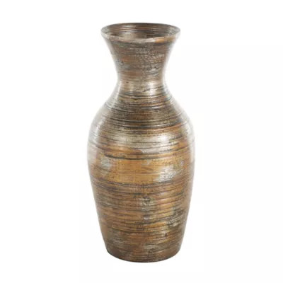 Monroe Lane Bohemian Bamboo Wood Vase, Brown | Belk
