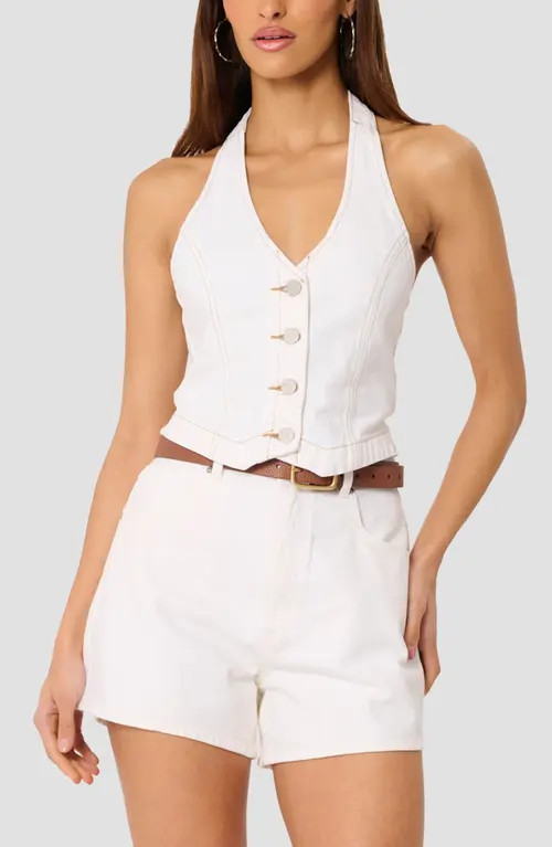 ABRAND C'est La Vie Halter Vest in Porcelian at Nordstrom, Size X-Small | Nordstrom