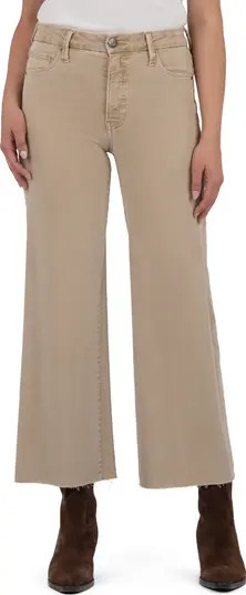 KUT from the Kloth Meg Fab Ab Raw Hem High Waist Ankle Wide Leg Jeans in Strawberry at Nordstrom,... | Nordstrom