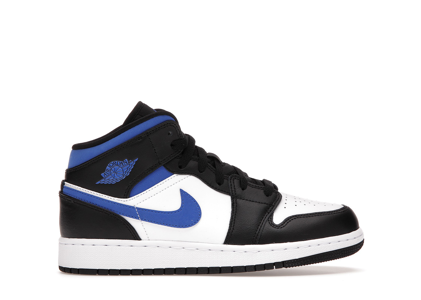 Jordan 1 Mid White Black Racer Blue (GS) | StockX