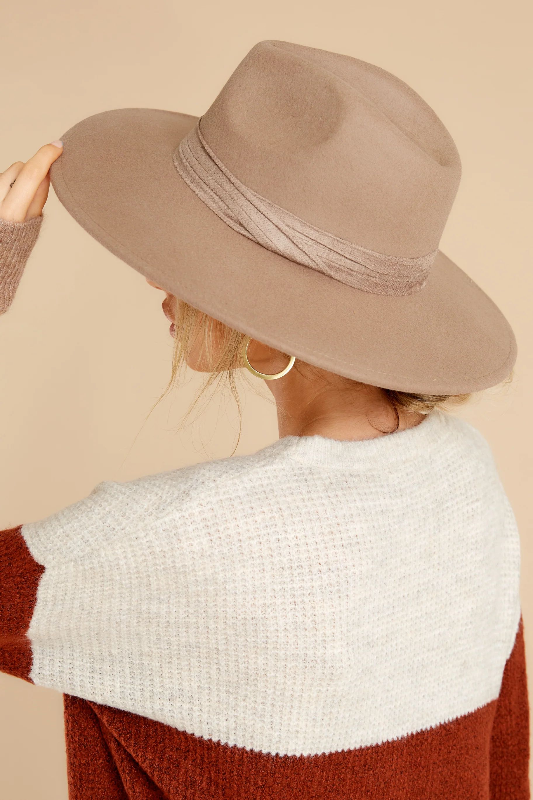 Profiles Well Taupe Hat | Red Dress 