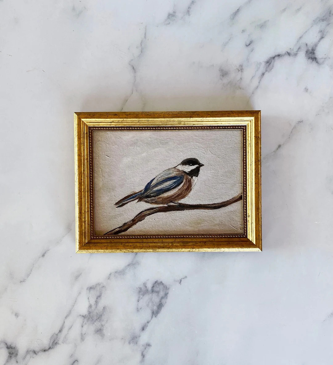 EARLY BIRD Art Print - Unframed Chickadee Oil Painting Print - Small Bird Oil Painting - Bird Pai... | Etsy (US)