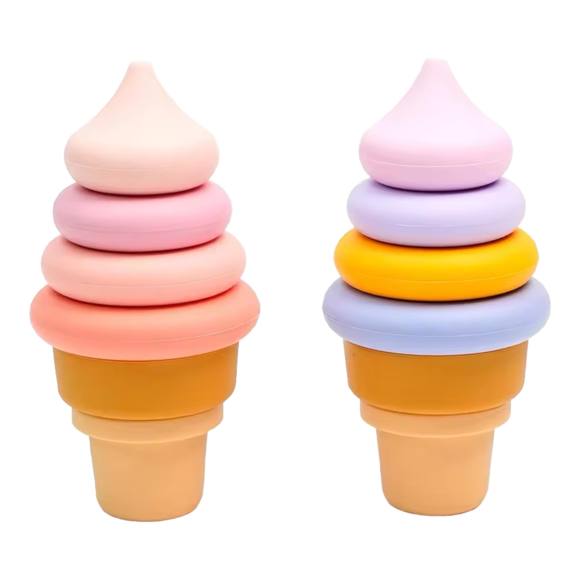 2-Pack Silicone Ice Cream Stacking Toy | Montessori Toys for Toddlers | Toys for 1 2 3 4 5 Year O... | Amazon (US)