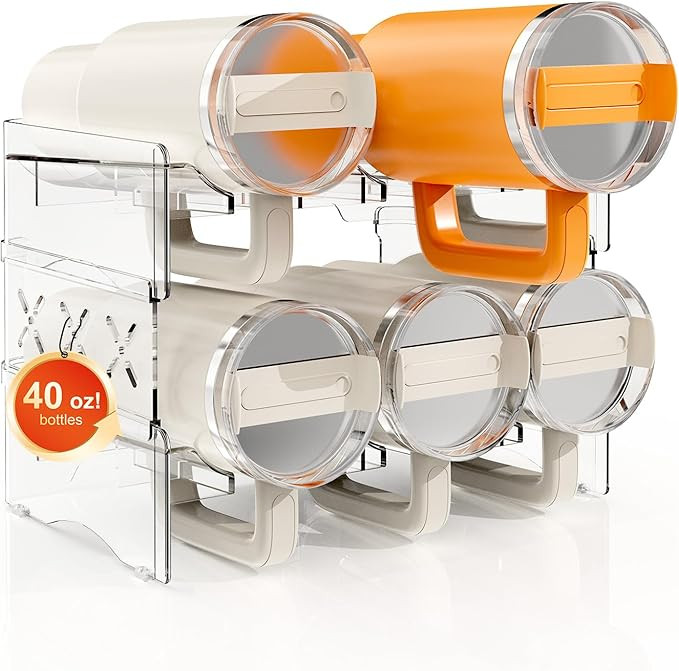 JYPS Water Bottle Tumbler Organizer，Stackable Stanley 40oz with Handle Cup Organizer, Large Wat... | Amazon (US)