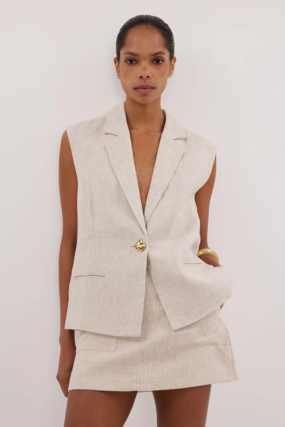 EVA NATURAL LINEN SKORT | DISSH