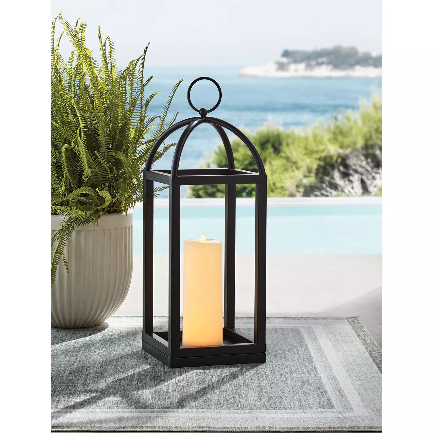 Member's Mark 28" Black Lantern with Flameless Pillar Candle | Sam's Club