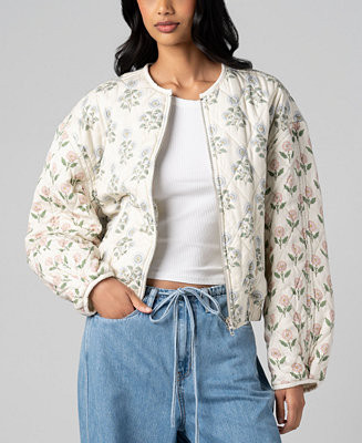 Women's Printed Quilted Bomber Jacket | Macy's