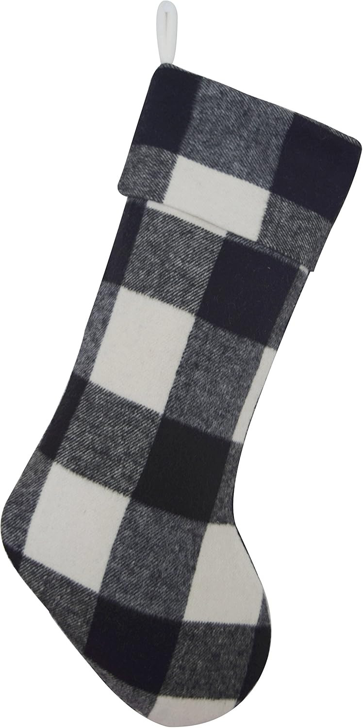 Gireshome Buffalo Check Black and White Plaid Body, Same Plaid Cuff Christmas Stocking Xmas Tree ... | Amazon (US)