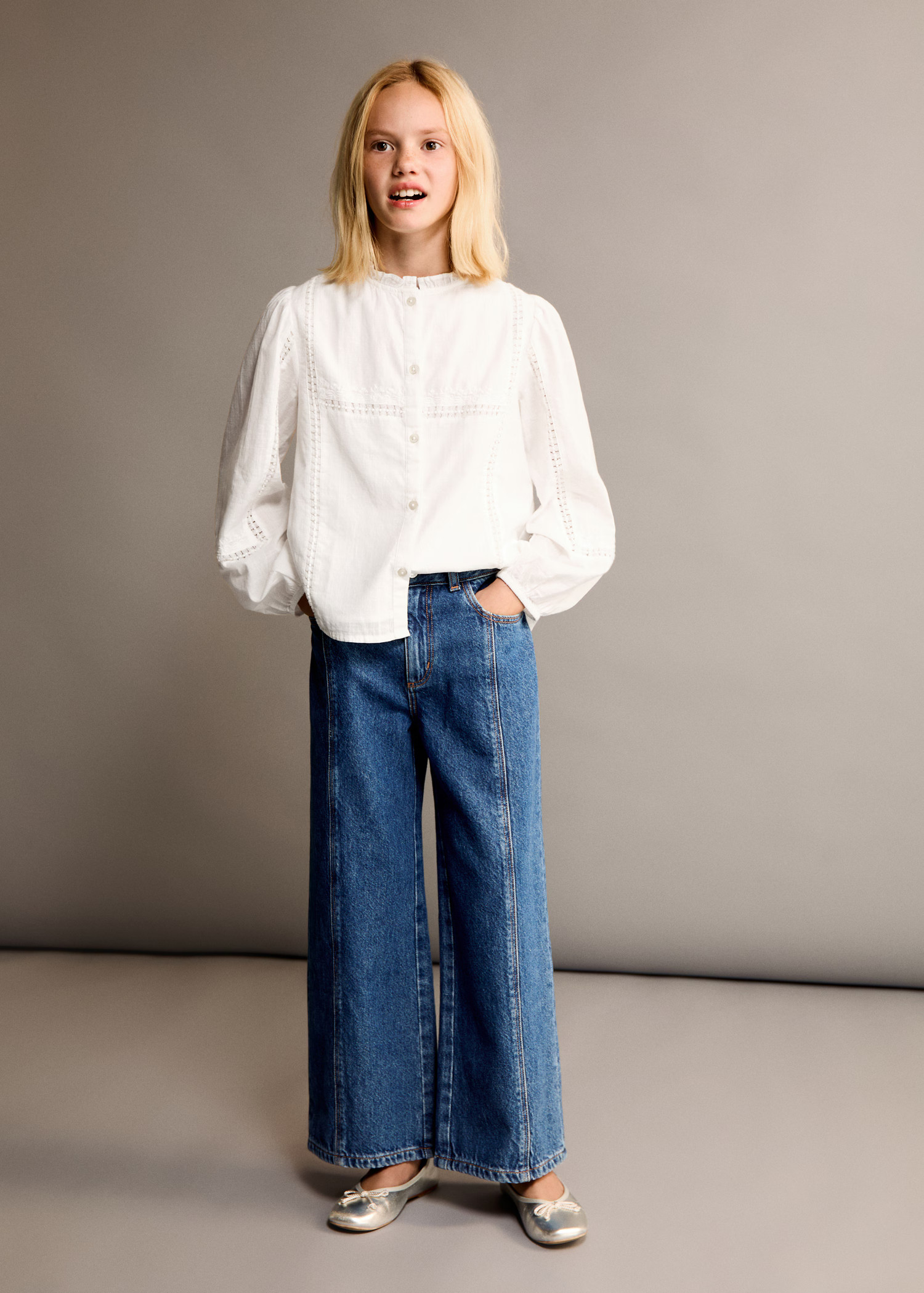 Embroidered details blouse - Kids | MANGO USA | Mango (US/MX/AU)