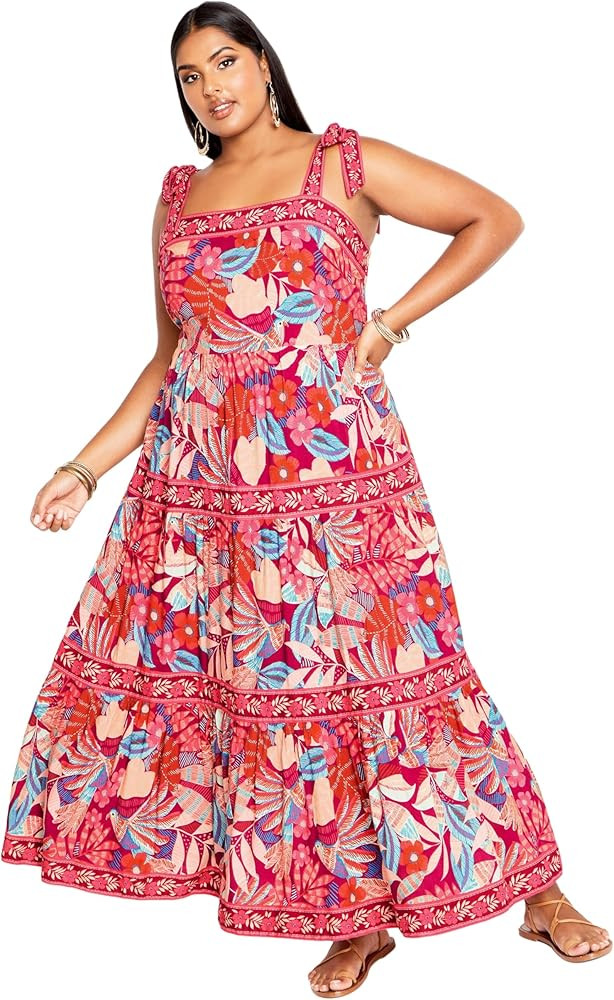 City Chic Women's Plus Size Dress-Paradiso Print | Amazon (US)